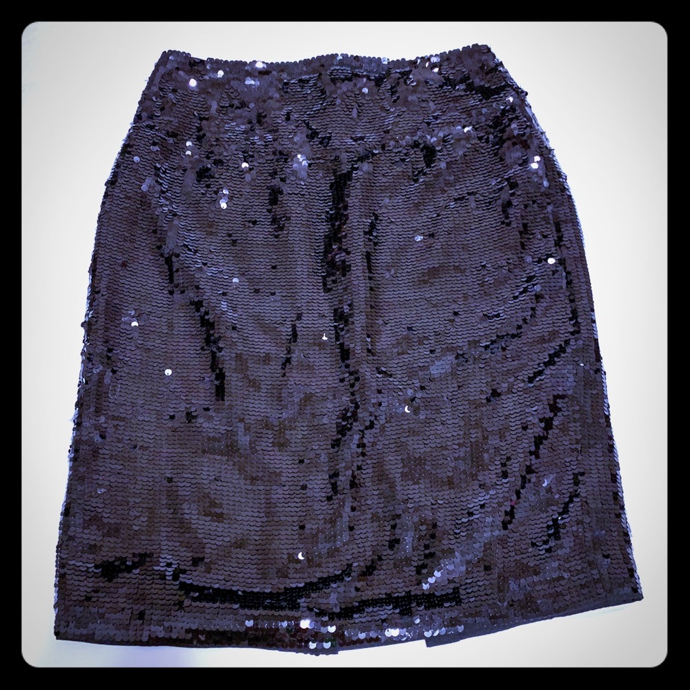 Express Black Sparkle Sequin Pencil Skirt Sz 8